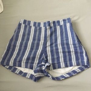 Blue & White Striped Shorts